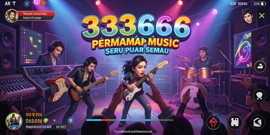 Tampilan gameplay menarik dari 333666 dengan berbagai efek musik.
