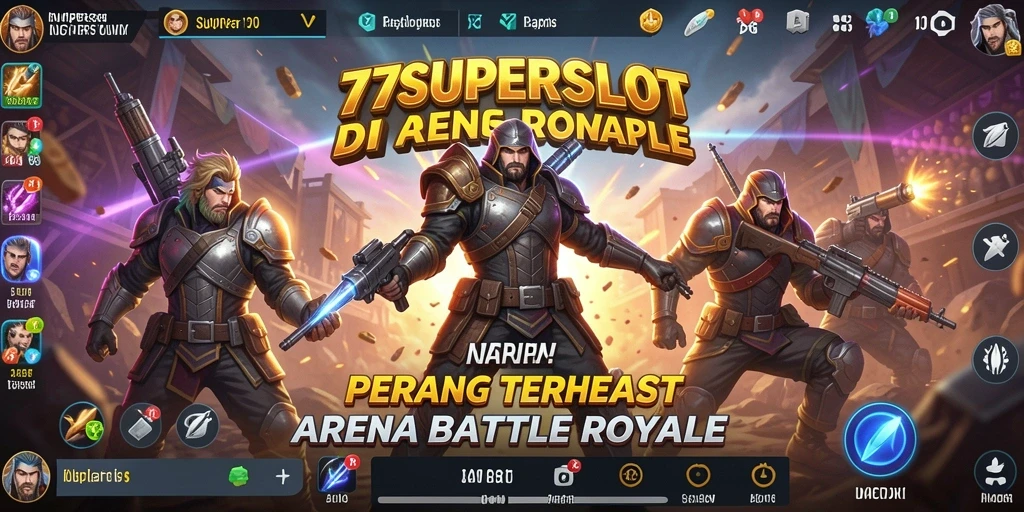 Screenshot gameplay Battle Royale yang mendebarkan dan strategis di 77SUPERSLOT.