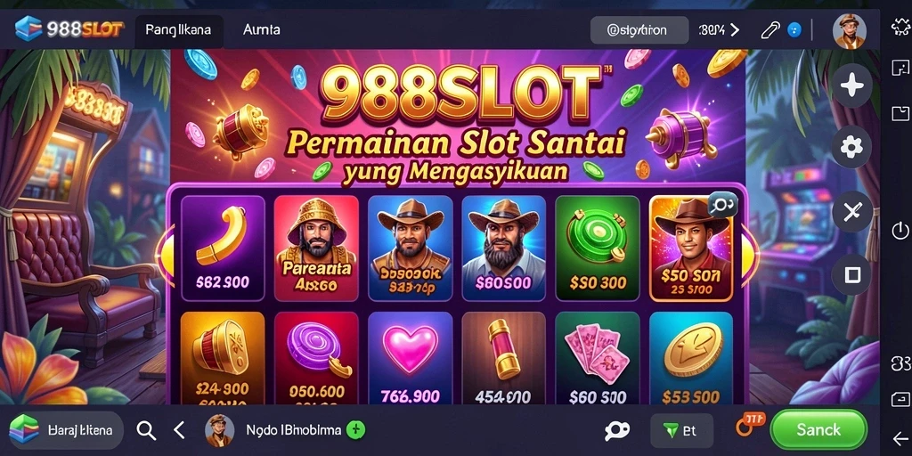 Tampilan gameplay 988SLOT yang mengasyikkan dan berwarna-warni.