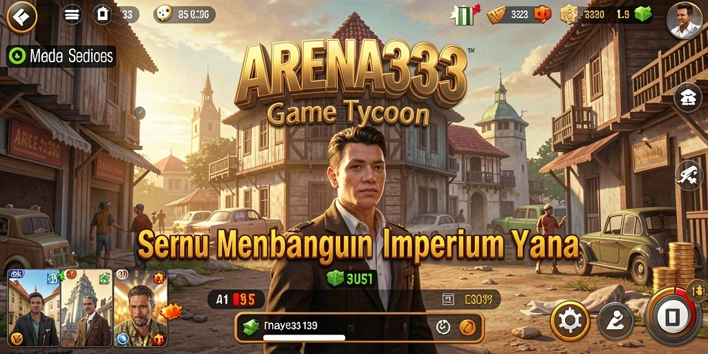 Screenshot utama ARENA333 menampilkan gameplay Tycoon yang menarik dan interaktif.