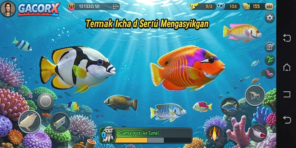 Tampilan gameplay GACORX yang seru dan penuh aksi tembak ikan.