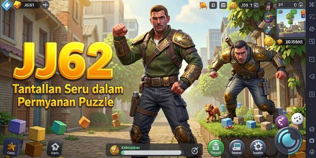 Tampilan gameplay JJ62 dengan berbagai teka-teki menarik.
