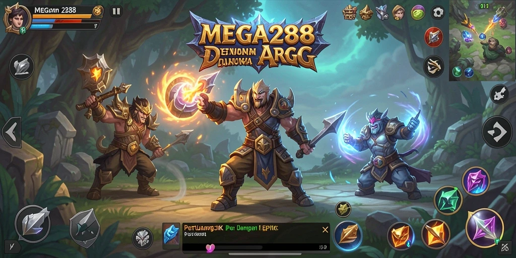 Screenshot gameplay MEGA288 menampilkan aksi pertarungan yang seru dalam dunia ARPG.