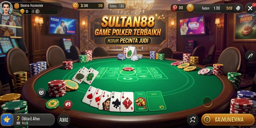 Tampilan gameplay Poker yang menarik di SULTAN88.