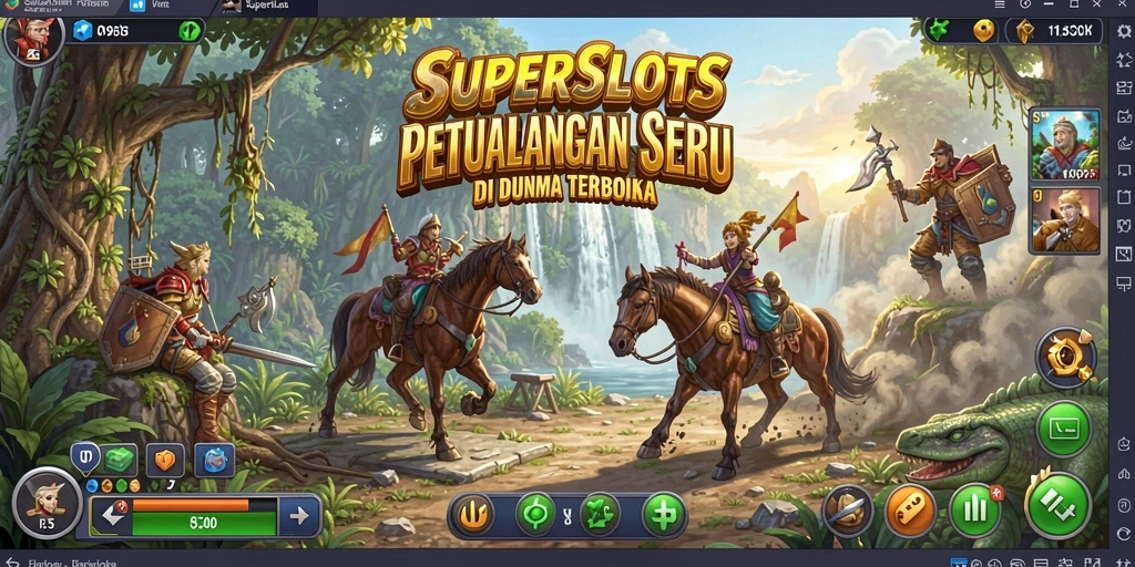 Screenshot menunjukkan aksi seru dalam dunia terbuka SUPERSLOTS.
