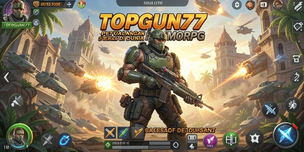 Tampilan gameplay seru di dunia fantasi TOPGUN77.